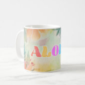 Mug Aloha Hawaiian Floral Aquarelle (Devant gauche)