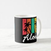 Mug Aloha Hawaiian Hawaii Island Palm Beach Surf board (Devant droit)