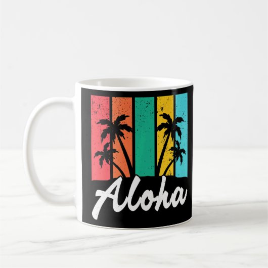 Mug Aloha Hawaiian Hawaii Island Palm Beach Surf board (Gauche)