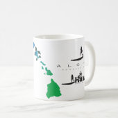 Mug Aloha îles d'Hawaï surfant (Devant droit)