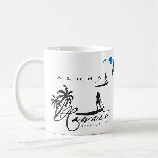 Mug Aloha îles d'Hawaï surfant (Gauche)