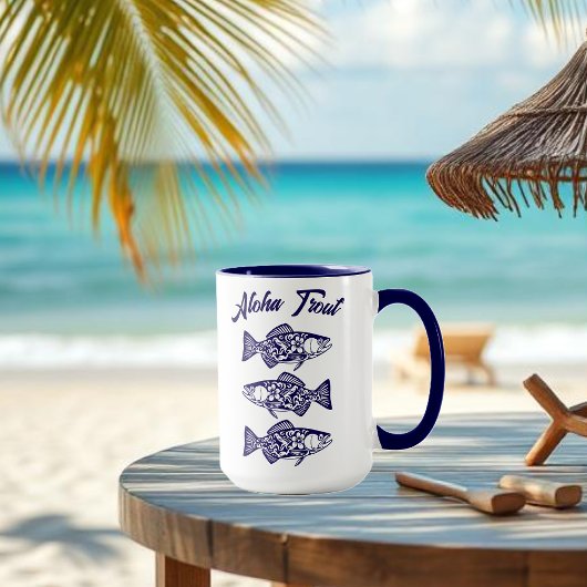 Mug Aloha Trout-Blue Hawaiian