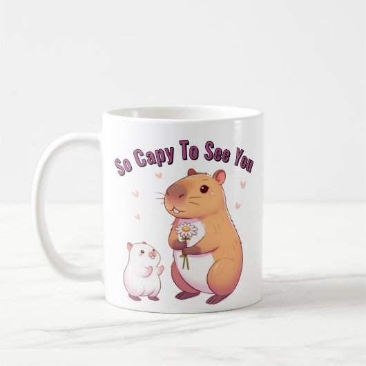 Mug Alors Capable De Vous Voir - Cute Capybara Art (Gauche)