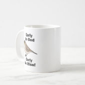 Mug Alouette à sourcils noirs Citation sur le coucher  (Devant gauche)