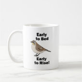 Mug Alouette à sourcils noirs Citation sur le coucher  (Gauche)