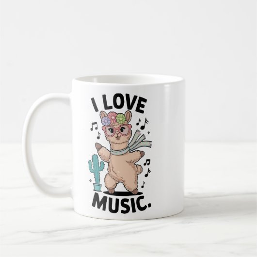 Mug Alpaca amour musique bébé (Gauche)