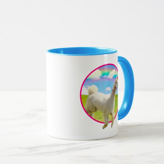 Mug Alpaca Unicorne sous ciel ouvert (Devant droit)