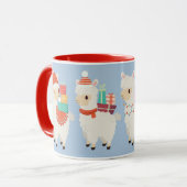 Mug Alpacas festifs transportant des dons | Noël (Devant gauche)