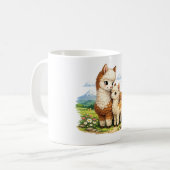 Mug Alpaga Mère et Bébé Adorables (Devant gauche)