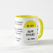 Mug Alpe dhuez marqueur de route, vélo de route, grimp (Devant droit)