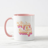 Mug Alpha Chi Omega | Écriture Groovy (Gauche)