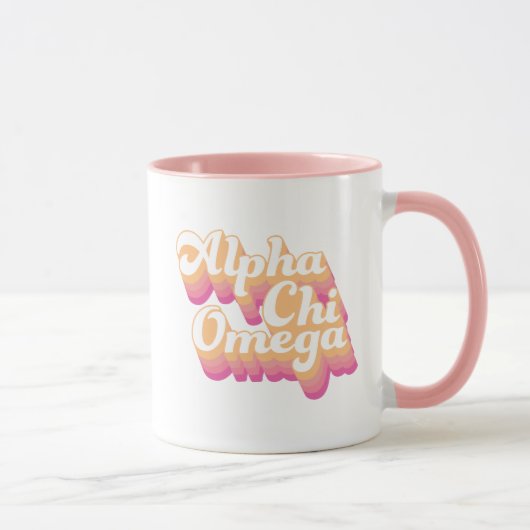 Mug Alpha Chi Omega | Écriture Groovy (Droite)