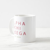 Mug Alpha Chi Omega | Établi en 1885 (Devant gauche)