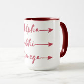 Mug Alpha Chi Omega | Flèches (Devant droit)