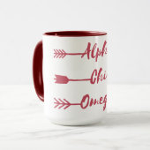 Mug Alpha Chi Omega | Flèches (Devant gauche)