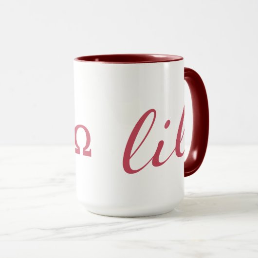 Mug Alpha Chi Omega | Petit Script (Devant droit)