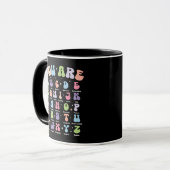 Mug Alphabet Affirmation Pastel Rétro Incroyables ABC (Devant gauche)