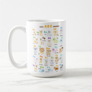 Mug Alphabet Animal ABC Animaux mignons 