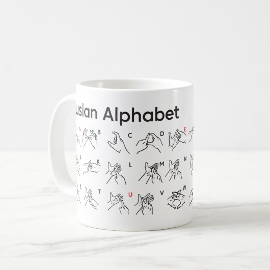 MUG ALPHABET AUSLAN (Devant gauche)