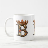 Mug Alphabet B décoré avec couronne (Gauche)
