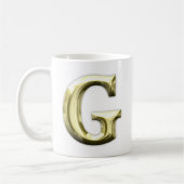 Mug Alphabet brillant d'or d'or de la lettre G (Gauche)