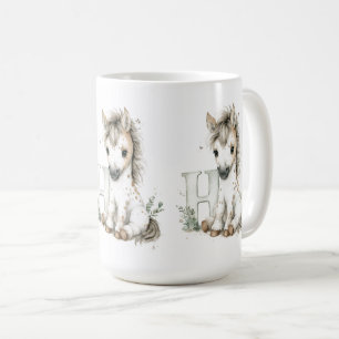 Mug Alphabet Cheval Animaux Bébés Aquarelle Mignons