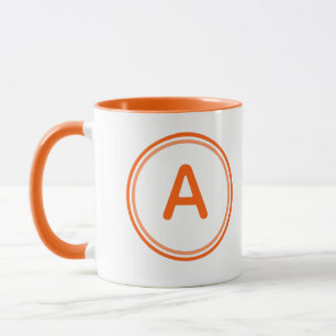 Mug Alphabet de lettres rondes design cercle orange