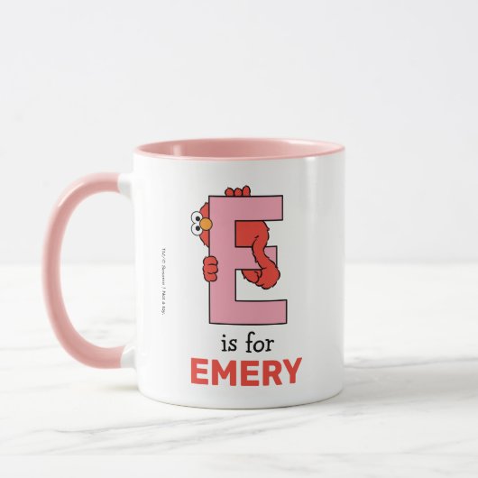 Mug Alphabet d'Elmo | E Rose (Gauche)