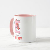 Mug Alphabet d'Elmo | E Rose (Devant gauche)