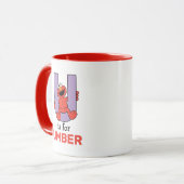 Mug Alphabet d'Elmo | U Violet (Devant gauche)