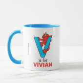 Mug Alphabet d'Elmo | V Bleu (Gauche)