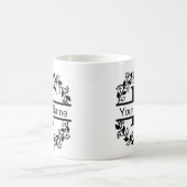 Mug Alphabet floral avec nom Monogramme personnalisé (Centre)
