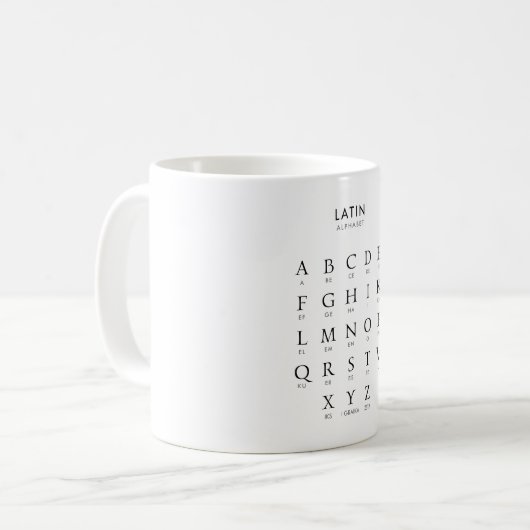 Mug Alphabet latin (Devant gauche)