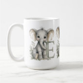 Mug Alphabet mignon d'animaux bébé à l'aquarelle Éléph (Gauche)