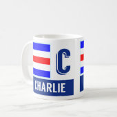 Mug Alphabet nautique "C" Charlie de drapeau (Devant gauche)