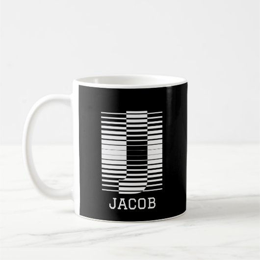 MUG ALPHABET NOM J - INITIAL J - NOM PERSONNALISÉ (Gauche)