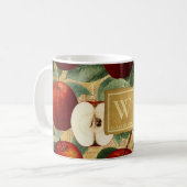 Mug Alphabet or vintage Rouge Pommes Monogramme (Devant gauche)