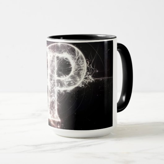 Mug alphabet : 'P' (Devant droit)