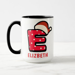 Mug Alphabet personnalisé 'E' Noël