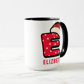 Mug Alphabet personnalisé 'E' Noël (Devant droit)