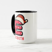 Mug Alphabet personnalisé 'E' Noël (Devant gauche)