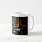 Mug Alphabet phonétique de l'OTAN (arrière - plan (Devant droit)