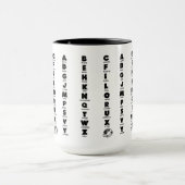 Mug Alphabet phonétique de l'OTAN, lettres noires (Centre)
