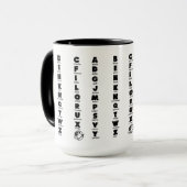 Mug Alphabet phonétique de l'OTAN, lettres noires (Devant gauche)
