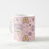 Mug Alphabet Rose Professeur Motif École (Devant gauche)