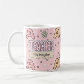 Mug Alphabet Rose Professeur Motif École (Gauche)