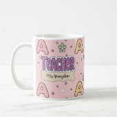 Mug Alphabet Rose Professeur Motif École (Gauche)