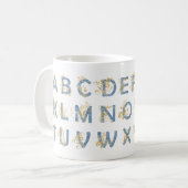 Mug Alphabet Swirl Doré – Élégant (Devant gauche)