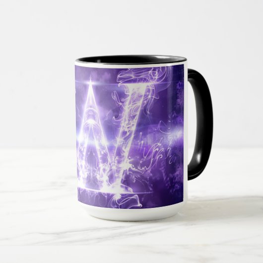 Mug alphabet : 'W' (Devant droit)