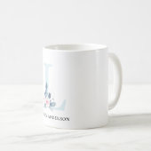 MUG ALPHABÈTES FLORAUX BLEUS DOUX NOM LETTRE L (Devant droit)